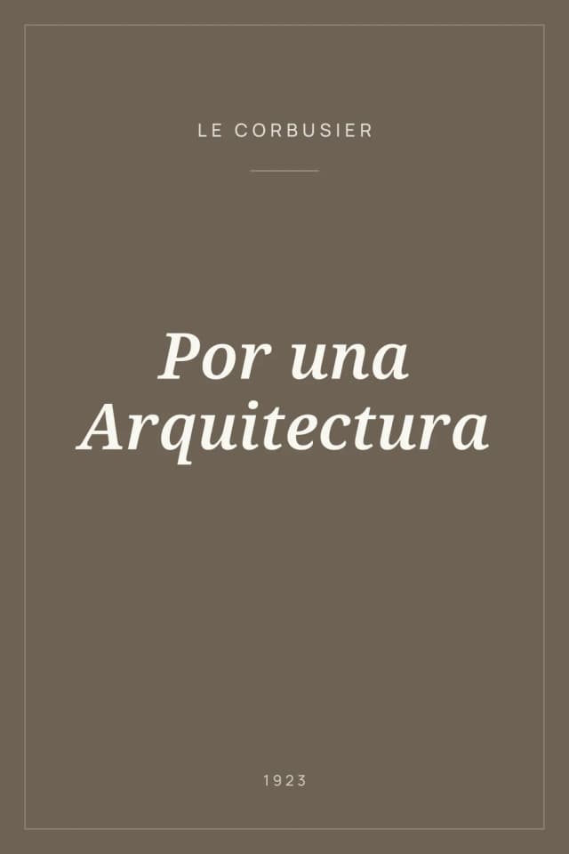 Portada de Por una Arquitectura