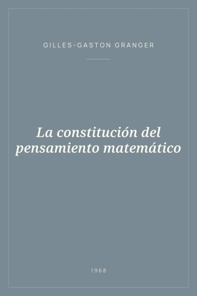 Portada de La constitución del pensamiento matemático