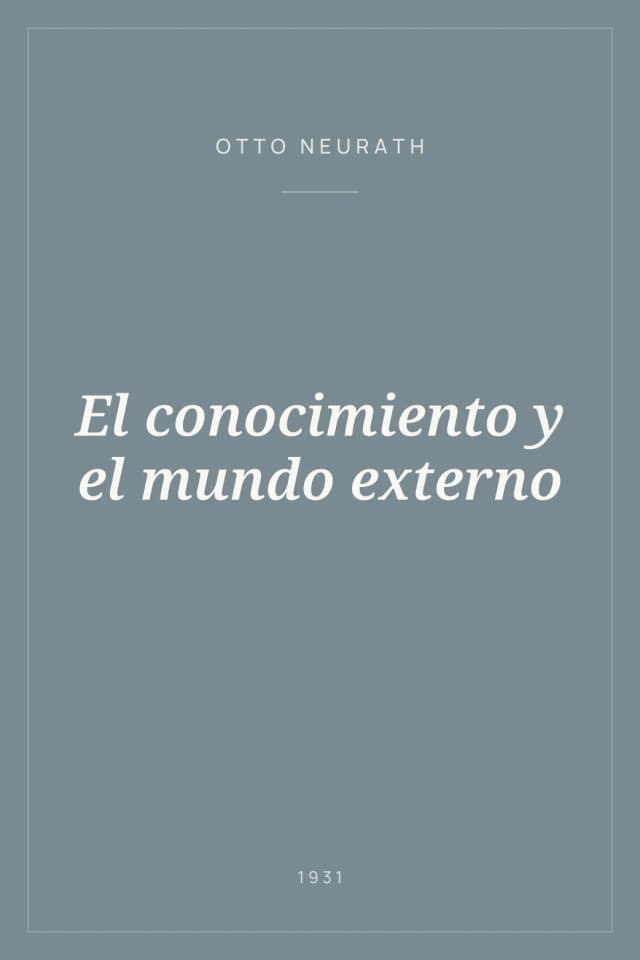 Portada de El conocimiento y el mundo externo