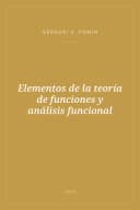 Portada de Elementos de la teoría de funciones y análisis funcional