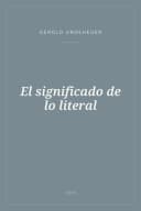 Portada de El significado de lo literal