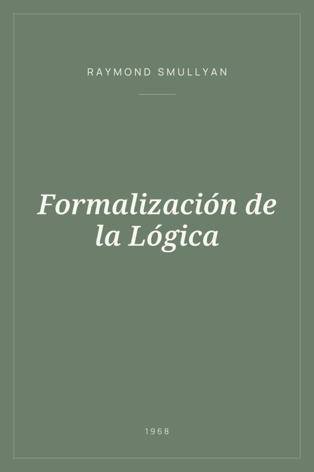Portada de Formalización de la Lógica