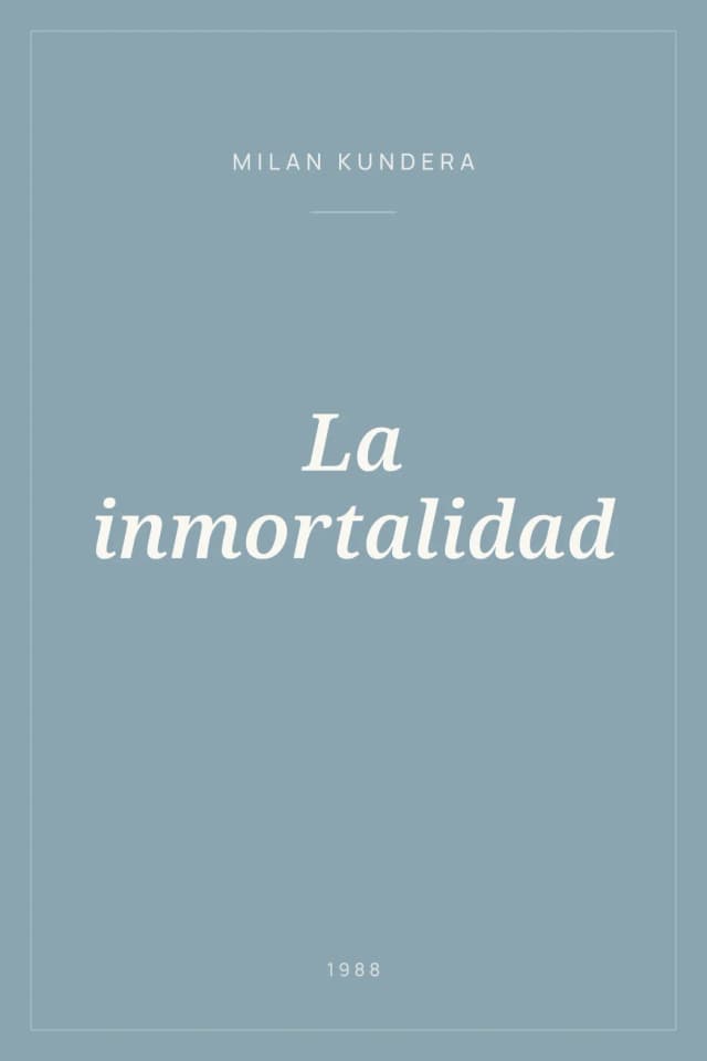 Portada de La inmortalidad