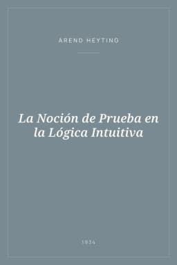 Portada de La Noción de Prueba en la Lógica Intuitiva