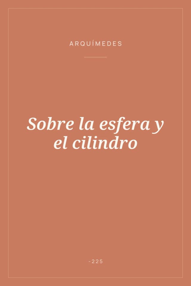 Portada de Sobre la esfera y el cilindro