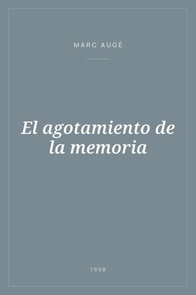 Portada de El agotamiento de la memoria