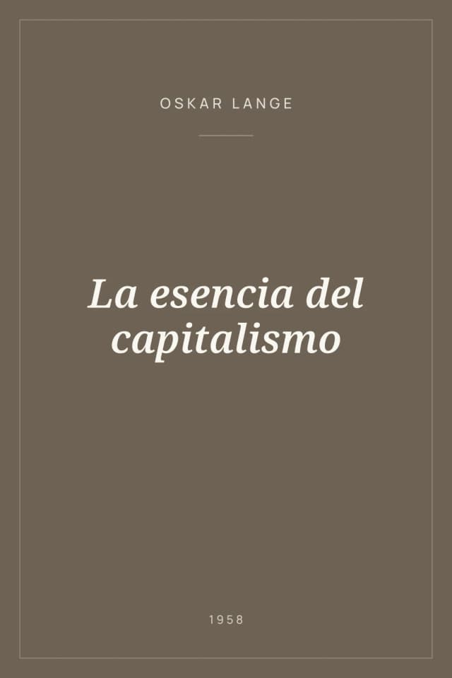 Portada de La esencia del capitalismo
