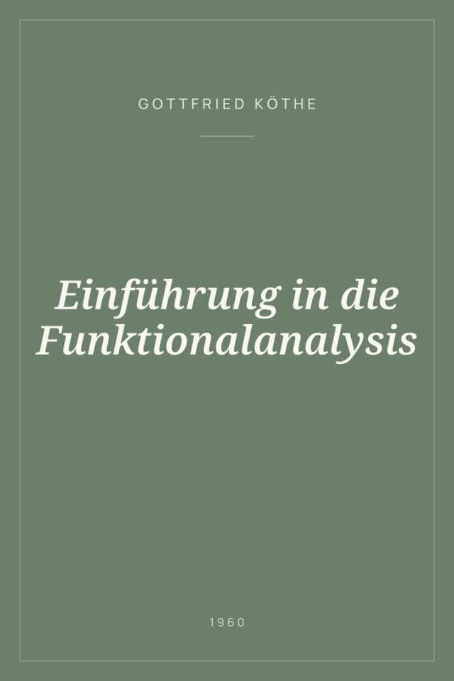 Portada de Einführung in die Funktionalanalysis