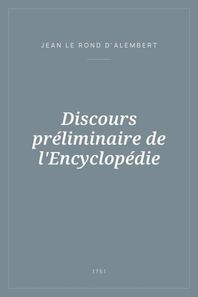 Portada de Discours préliminaire de l'Encyclopédie