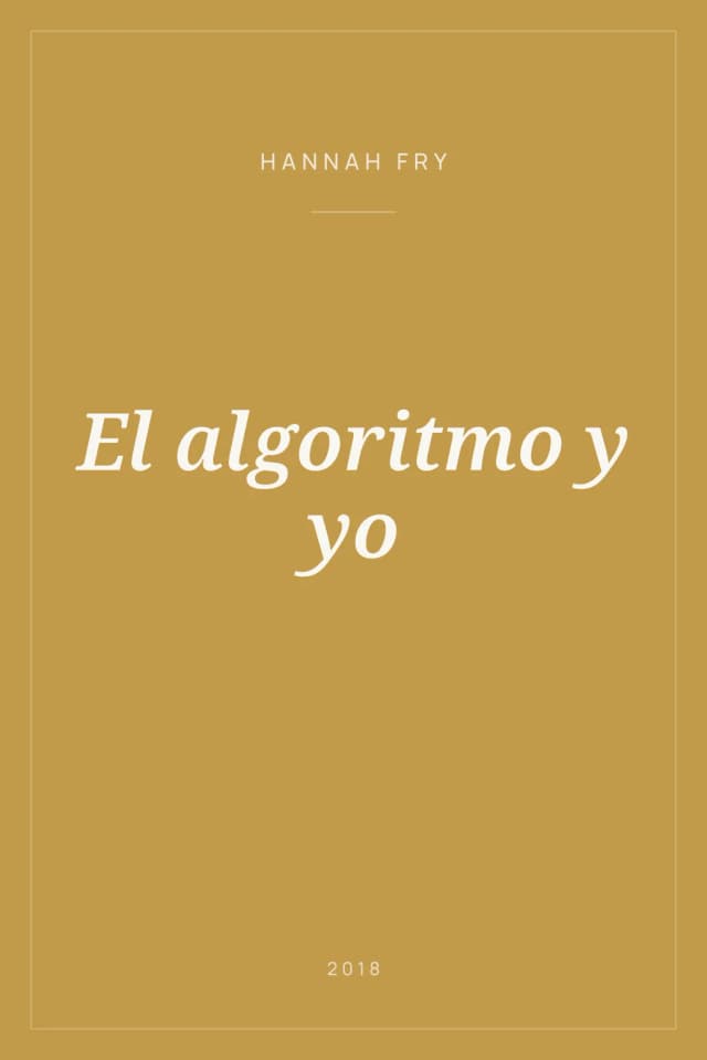 Portada de El algoritmo y yo