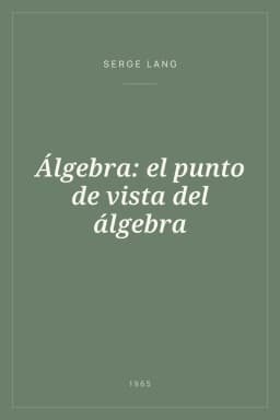 Portada de Álgebra: el punto de vista del álgebra