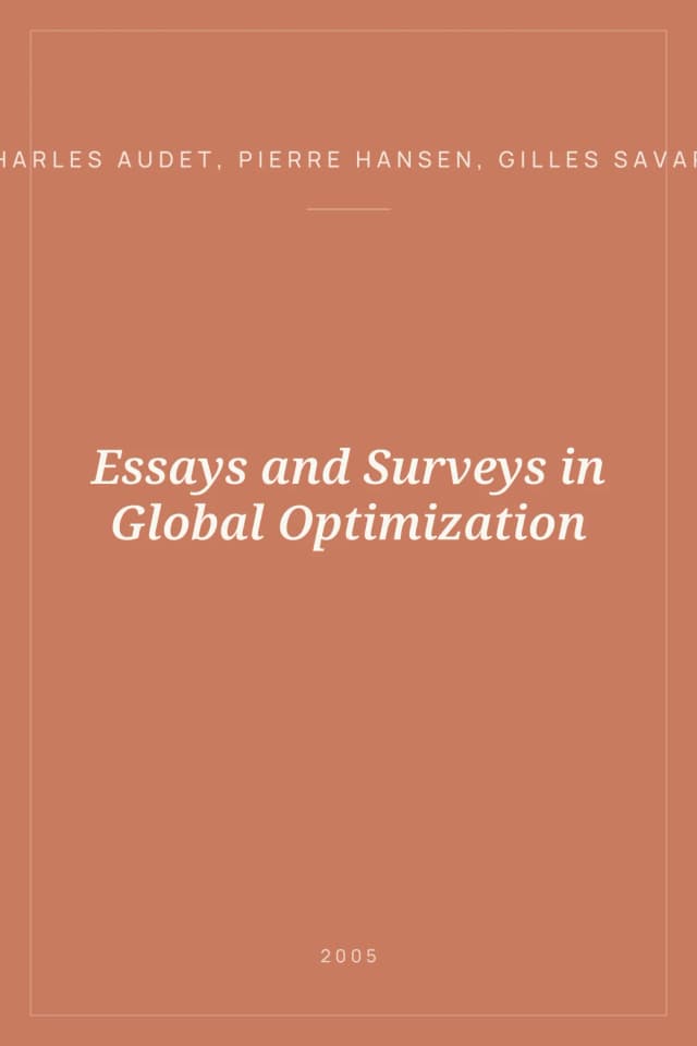 Portada de Essays and Surveys in Global Optimization