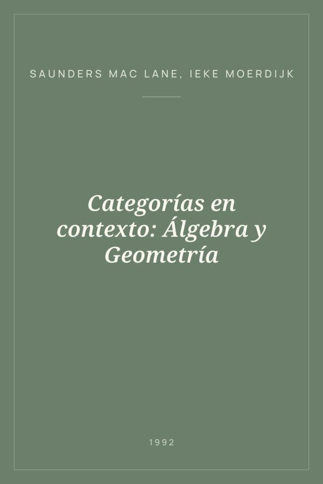 Portada de Categorías en contexto: Álgebra y Geometría