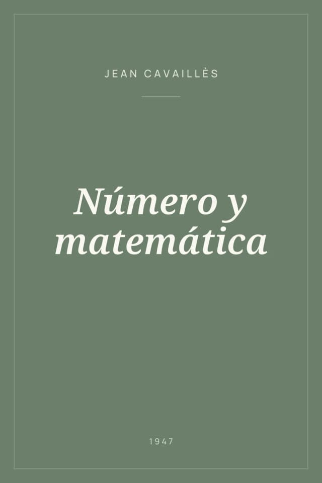 Portada de Número y matemática