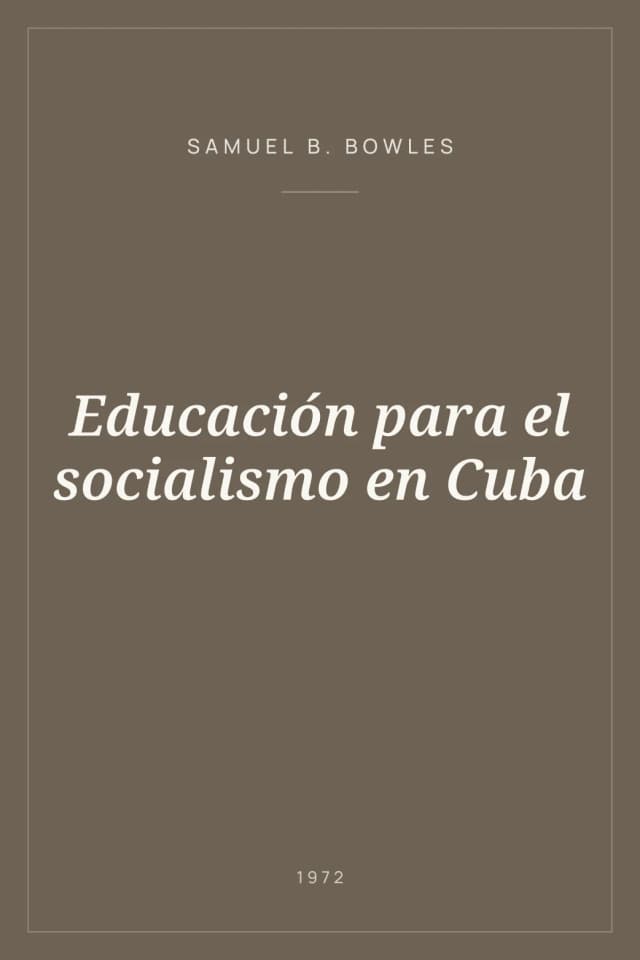 Portada de Educación para el socialismo en Cuba