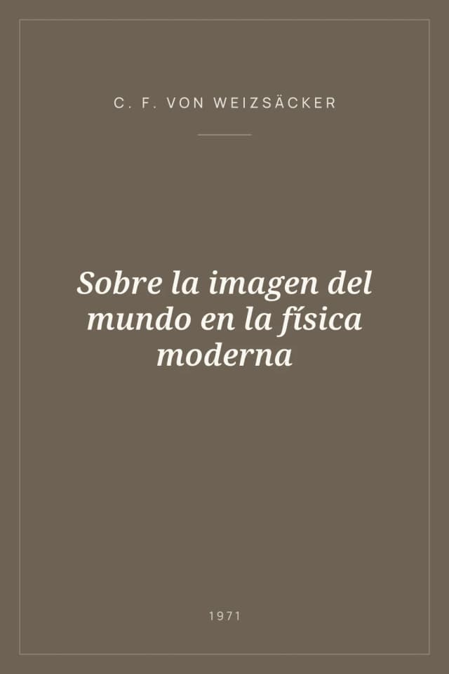Portada de Sobre la imagen del mundo en la física moderna
