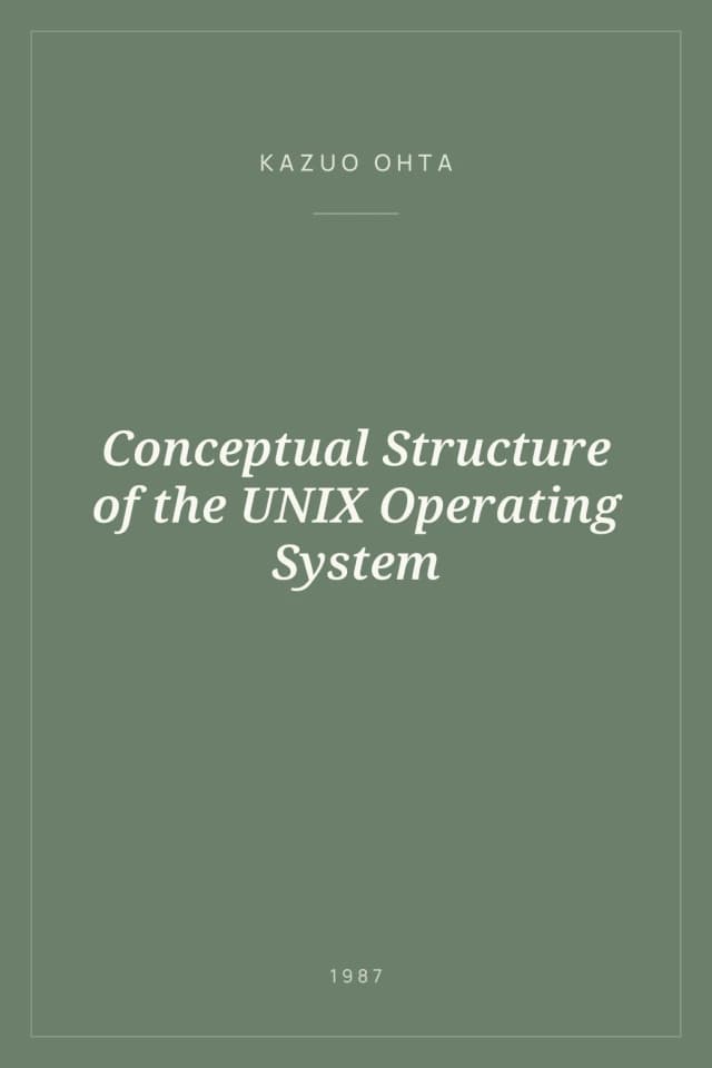 Portada de Conceptual Structure of the UNIX Operating System