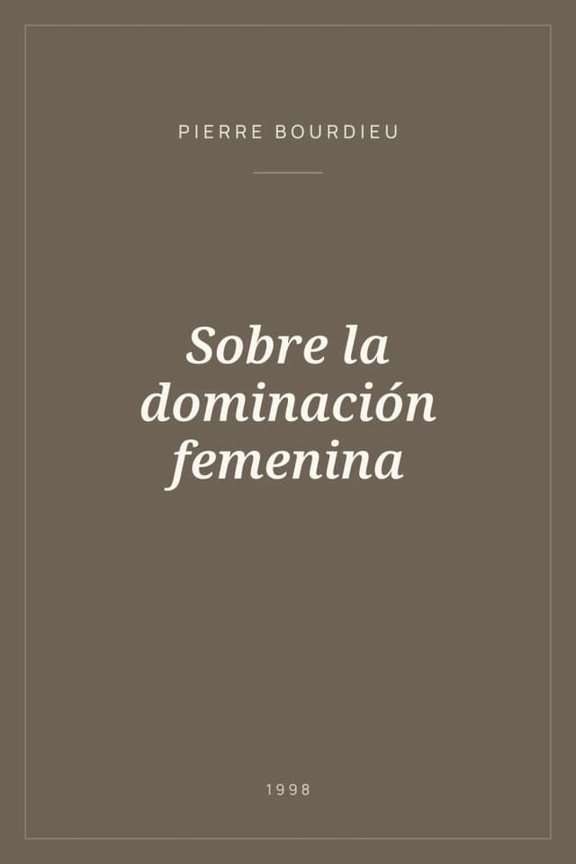 Portada de Sobre la dominación femenina