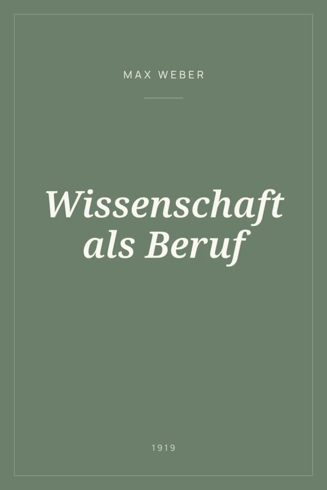 Portada de Wissenschaft als Beruf