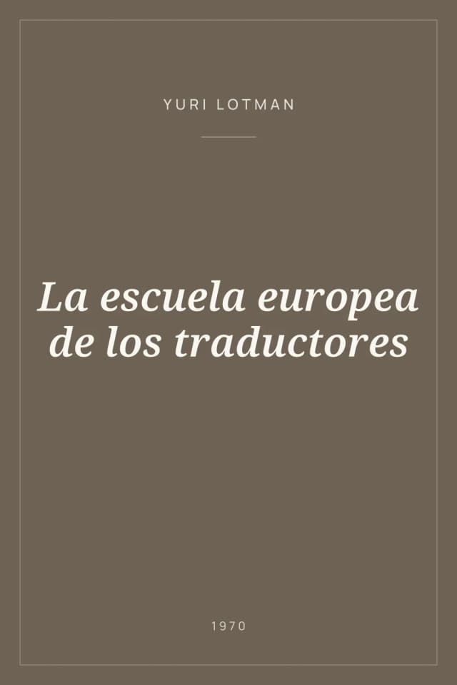 Portada de La escuela europea de los traductores