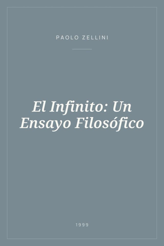 Portada de El Infinito: Un Ensayo Filosófico