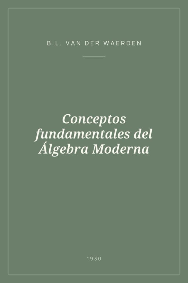 Portada de Conceptos fundamentales del Álgebra Moderna