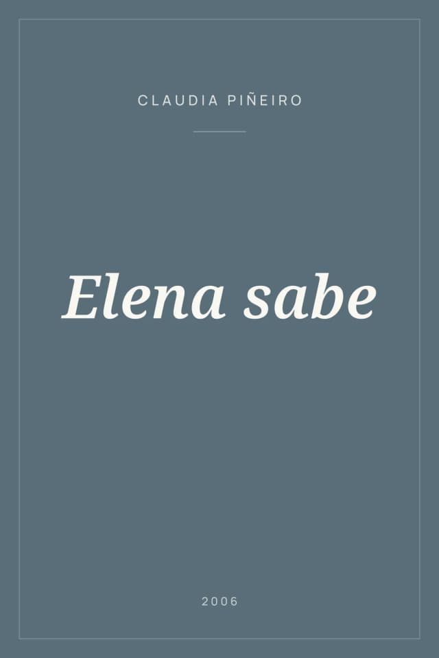 Portada de Elena sabe