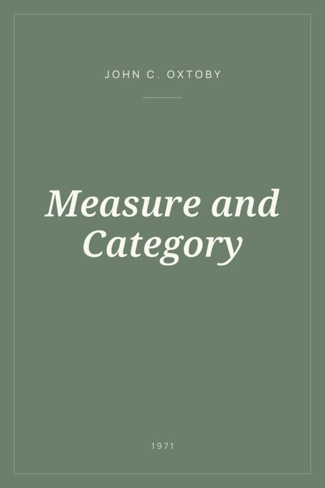 Portada de Measure and Category