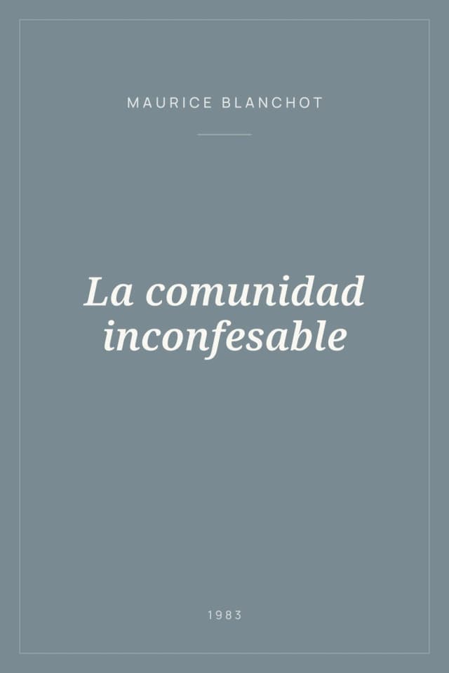 Portada de La comunidad inconfesable