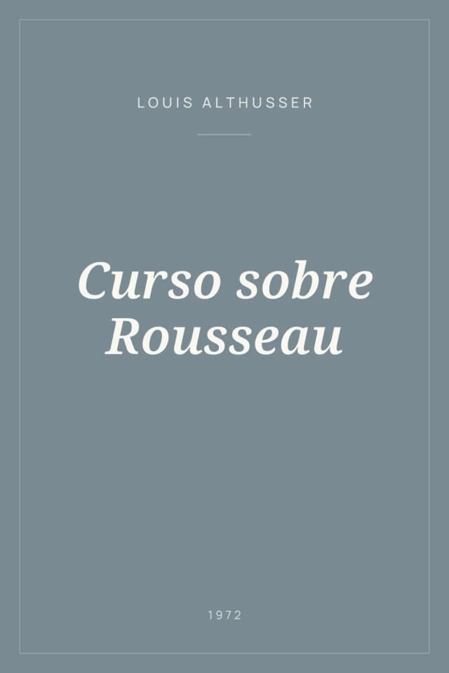 Portada de Curso sobre Rousseau