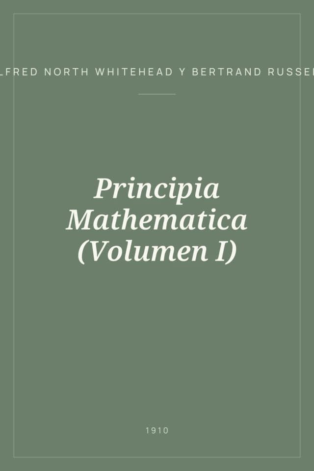 Portada de Principia Mathematica (Volumen I)