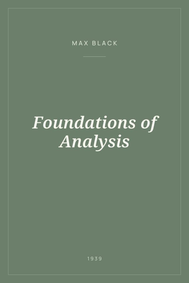 Portada de Foundations of Analysis