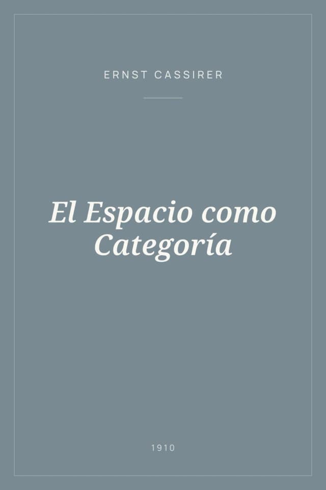 Portada de El Espacio como Categoría