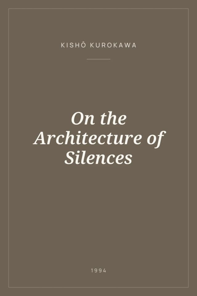 Portada de On the Architecture of Silences