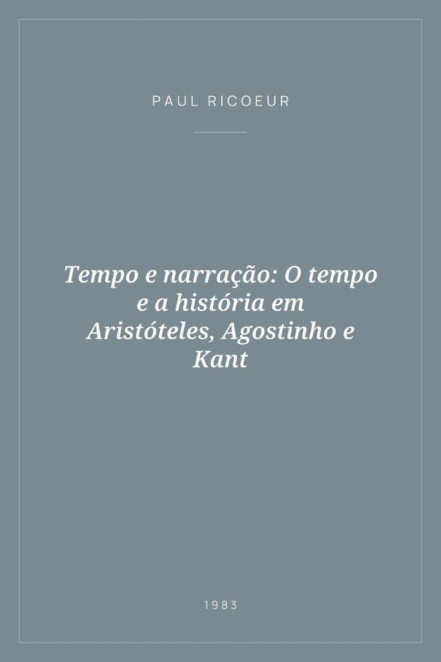 Portada de Tempo e narração: O tempo e a história em Aristóteles, Agostinho e Kant