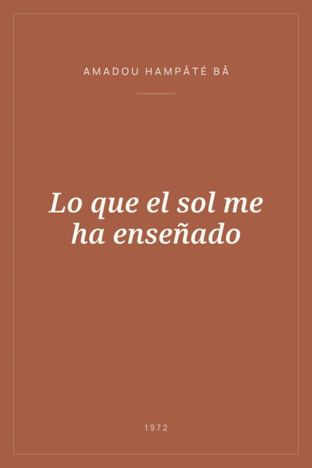 Portada de Lo que el sol me ha enseñado