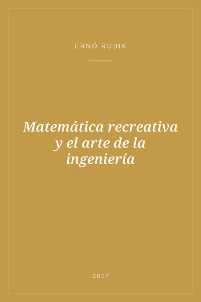 Portada de Matemática recreativa y el arte de la ingeniería