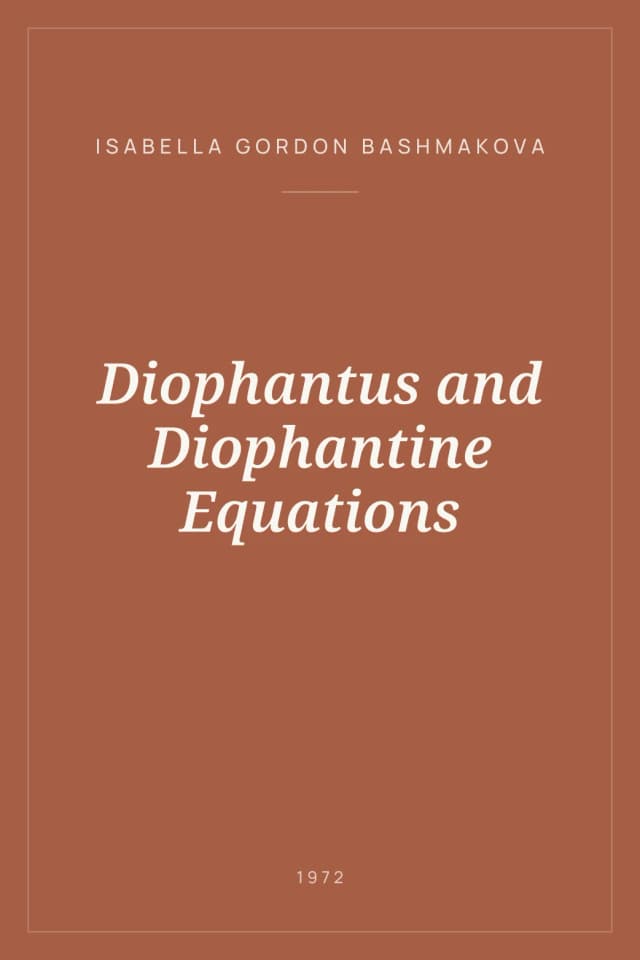 Portada de Diophantus and Diophantine Equations
