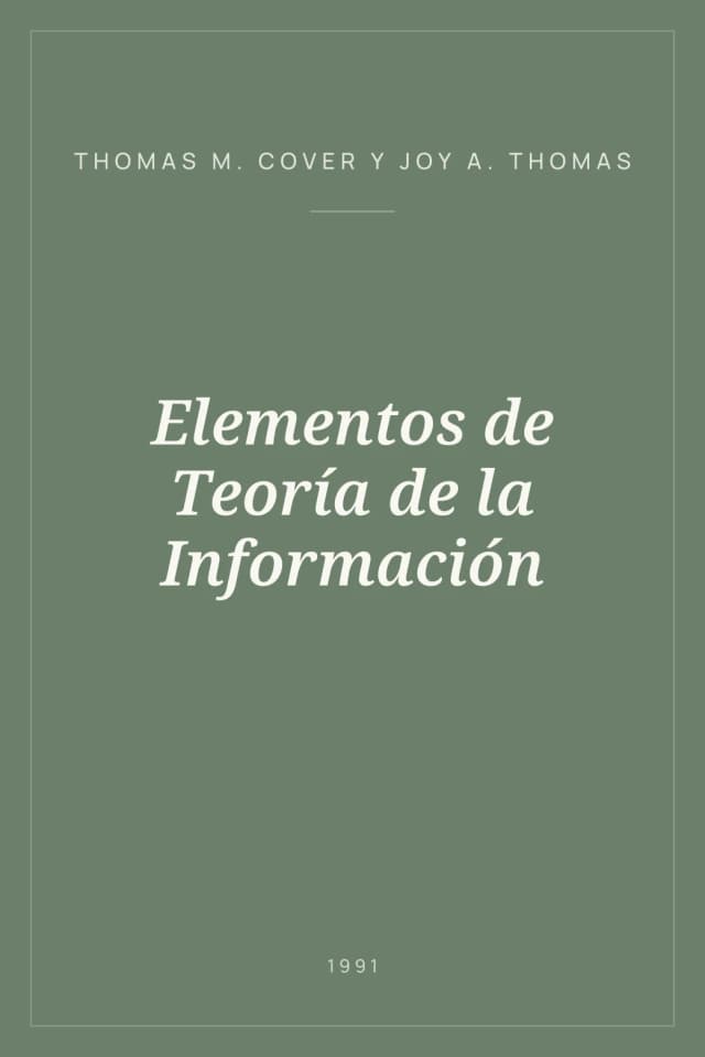Portada de Elementos de Teoría de la Información