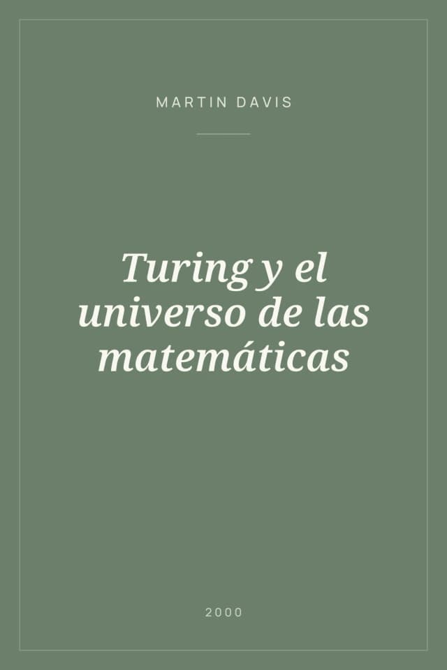 Portada de Turing y el universo de las matemáticas