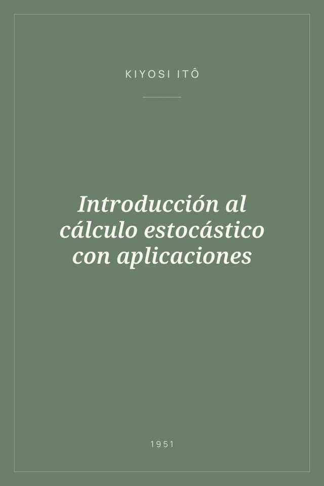 Portada de Introducción al cálculo estocástico con aplicaciones