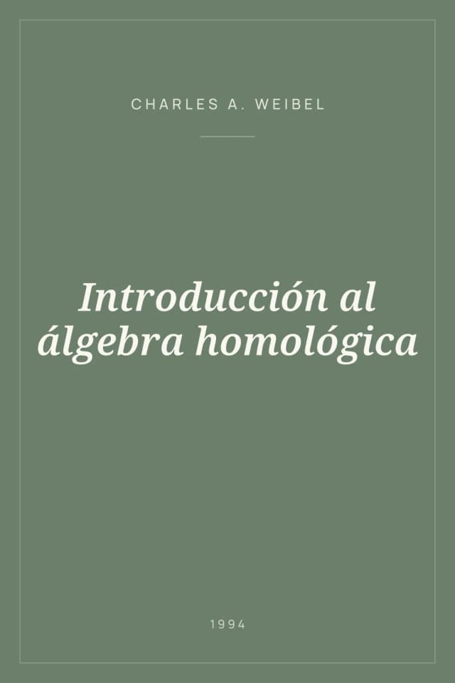 Portada de Introducción al álgebra homológica