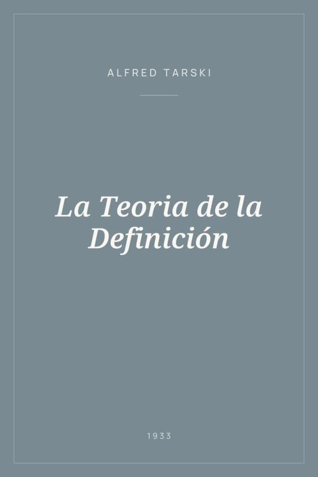 Portada de La Teoria de la Definición