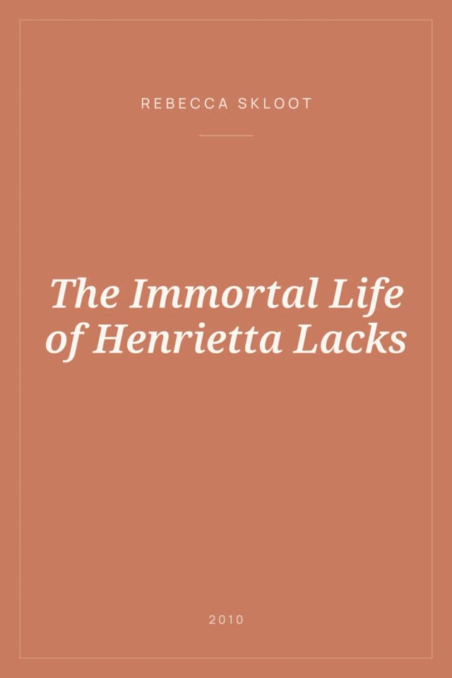 Portada de The Immortal Life of Henrietta Lacks