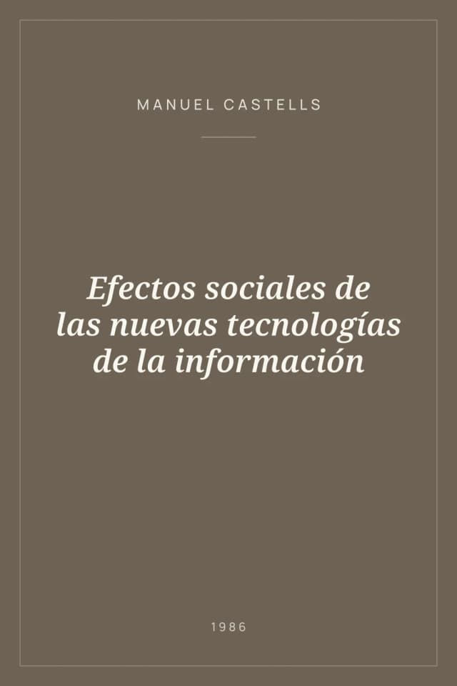 Portada de Efectos sociales de las nuevas tecnologías de la información