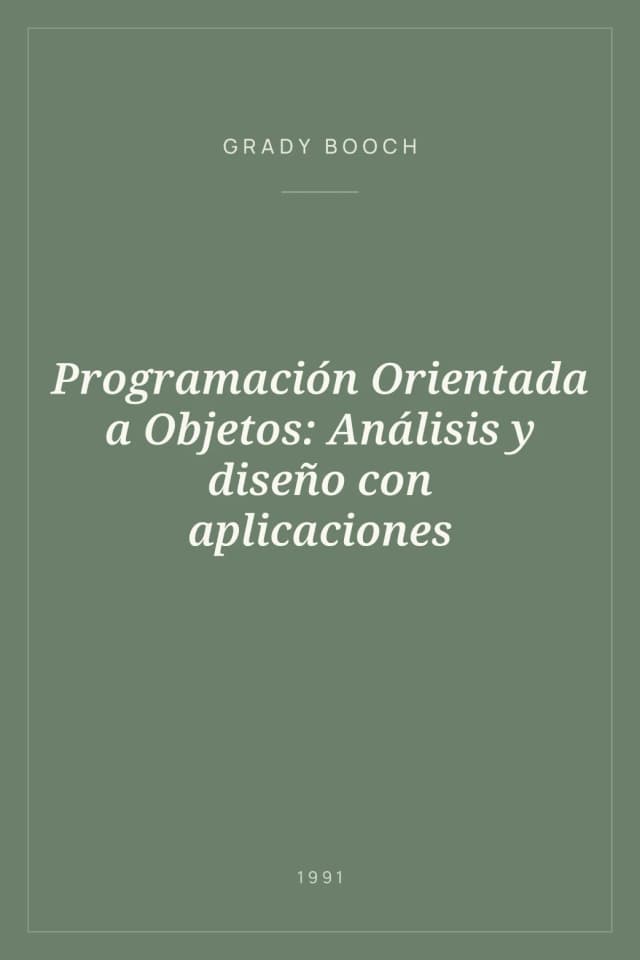 Portada de Programación Orientada a Objetos: Análisis y diseño con aplicaciones