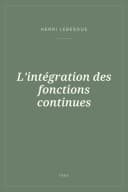Portada de L'intégration des fonctions continues