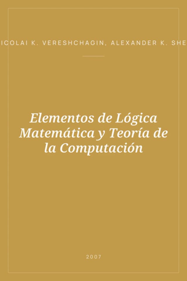 Portada de Elementos de Lógica Matemática y Teoría de la Computación