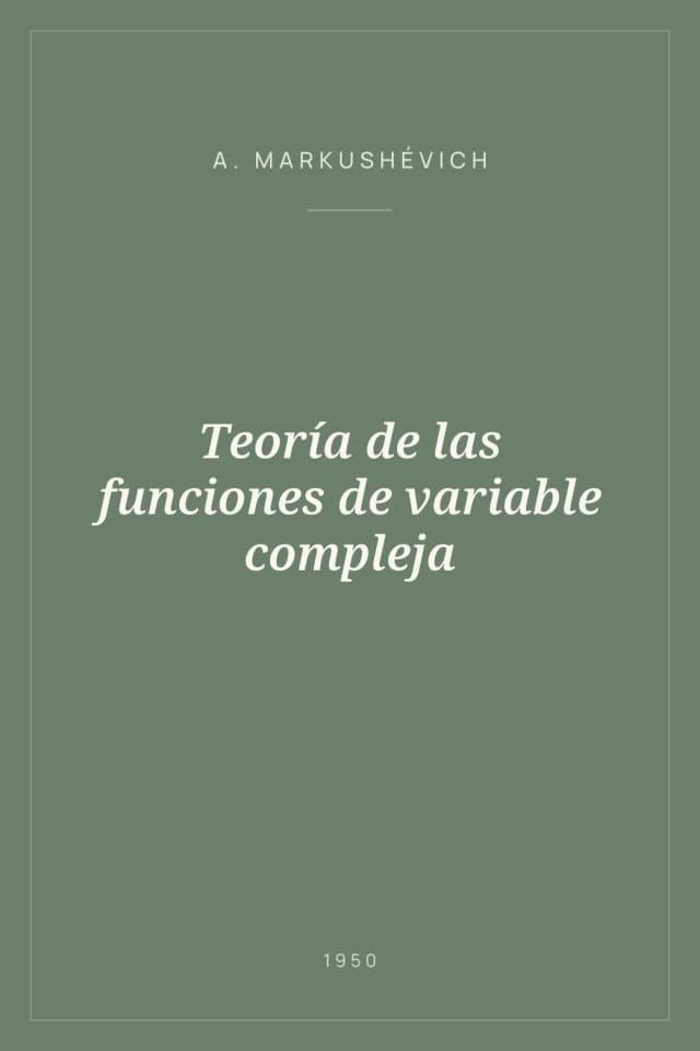Portada de Teoría de las funciones de variable compleja
