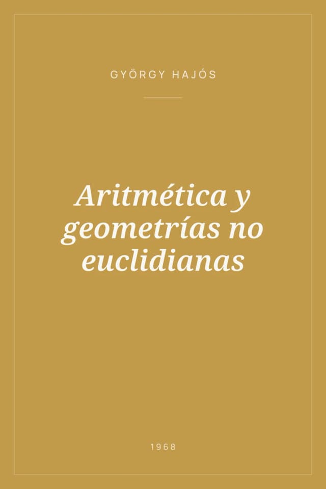 Portada de Aritmética y geometrías no euclidianas